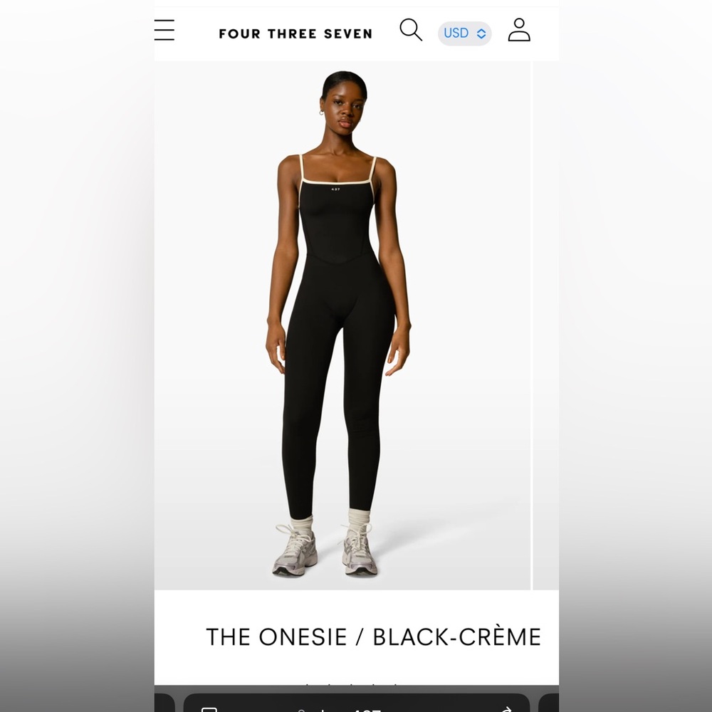 NWT 437 The Onesie Black/Creme